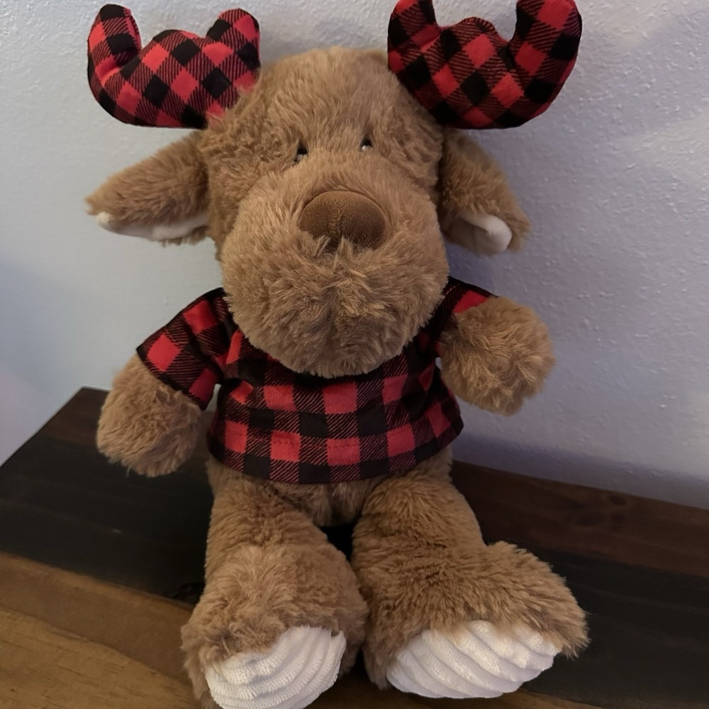 Set of 2 Spark Create Imagine Plush Moose & Holiday Hedgehog Stuffed Animals - Picture 6 of 9